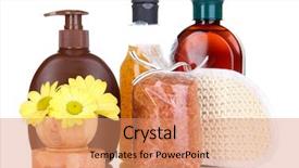  Presentation with body - Beautiful PPT layouts featuring cosmetics packaging - set for care backdrop and a  colored foreground