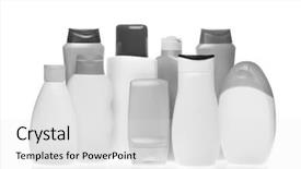  Presentation with cosmetics beauty cosmetic white - Slide set featuring cosmetics packaging - set of cosmetic bottles isolated background and a  colored foreground