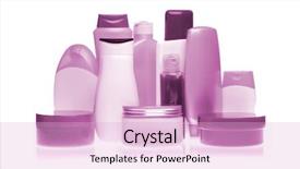  Presentation with cosmetics beauty cosmetic white - Theme enhanced with cosmetics packaging - set of cosmetic bottles isolated background and a lemonade colored foreground