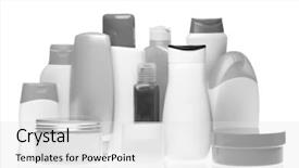  Presentation with cosmetic - Slide set with cosmetics packaging - set of cosmetic bottles isolated background and a  colored foreground