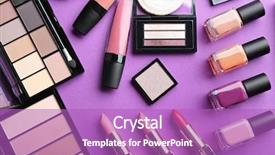  Presentation with cosmetics - Slide deck featuring cosmetics set on purple background background and a purple colored foreground