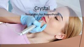  Presentation with lips - Amazing presentation theme having cosmetologist applying permanent make up backdrop and a  colored foreground