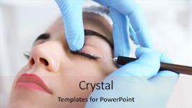  Presentation with eyes - Cool new theme with cosmetologist applying permanent make up backdrop and a coral colored foreground