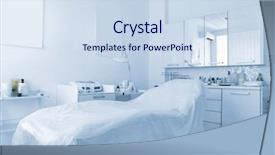  Presentation with beauty saloon - PPT layouts with cosmetologist cabinet in modern beauty background and a sky blue colored foreground