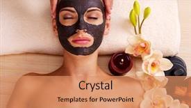  Presentation with salon - Beautiful slide set featuring woman's face in sap backdrop and a coral colored foreground