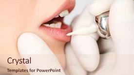  Presentation with ayurvedic medicine making - Colorful PPT theme enhanced with cosmetologist making permanent makeup close backdrop and a lemonade colored foreground