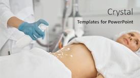  Presentation with lpg - Theme featuring cosmetologist-putting-cream-on-patient background and a light gray colored foreground