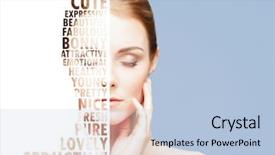  Presentation with healthcare - Amazing slide deck having cosmetology concept collage with word backdrop and a light blue colored foreground