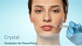  Presentation with injection plastic - Colorful presentation design enhanced with cosmetology-plastic-surgery-and-beauty backdrop and a cool aqua colored foreground