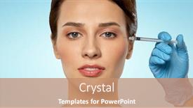  Presentation with injection plastic - Beautiful PPT theme featuring cosmetology-plastic-surgery-and-beauty backdrop and a coral colored foreground