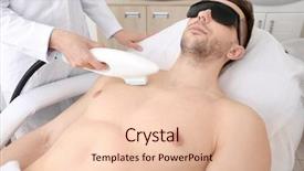  Presentation with laser epilation and cosmetology hair - Slide deck enhanced with cosmetology services - handsome man getting laser epilation background and a lemonade colored foreground