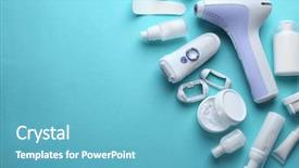  Presentation with hai color - Slides featuring cosmetology services - set for epilation on color background and a teal colored foreground