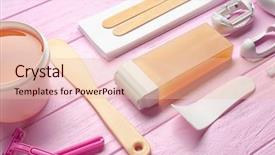  Presentation with hair - Presentation design with cosmetology services - set for hair removal background and a lemonade colored foreground