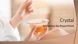  Presentation with wax - Beautiful PPT theme featuring cosmetology services - woman holding bowl with hot backdrop and a  colored foreground