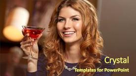  Presentation with cocktail party - PPT theme featuring cosmo - celebration party and holidays concept background and a tawny brown colored foreground