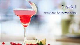  Presentation with lime - Slides with cosmo - cosmopolitan cocktail garnished background and a sky blue colored foreground