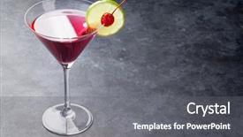  Presentation with a dark stone - Colorful slide set enhanced with cosmo - cosmopolitan cocktail on dark stone backdrop and a gray colored foreground