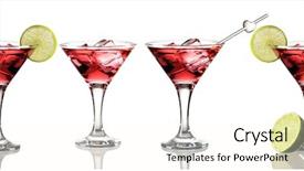  Presentation with cocktail black and white - Cool new slide deck with cosmo - cosmopolitan cocktail set isolated backdrop and a cream colored foreground