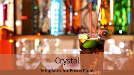  Presentation with cocktail bar - Beautiful PPT theme featuring cosmo - glass of cocktail backdrop and a red colored foreground