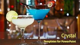  Presentation with cocktail bar - Cool new PPT layouts with cosmo - glass of cocktail backdrop and a tawny brown colored foreground