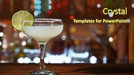  Presentation with cocktail bar - Colorful slide set enhanced with cosmo - glass of cocktail backdrop and a tawny brown colored foreground