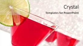  Presentation with sparkle - Colorful PPT layouts enhanced with cosmo - tilted composition of cosmopolitan cocktails backdrop and a cream colored foreground