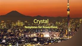  Presentation with city of chicago aerial view - Audience pleasing presentation consisting of cosmo - tokyo city aerial view backdrop and a tawny brown colored foreground