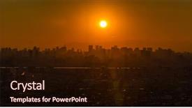  Presentation with mountain view - PPT theme featuring cosmo - tokyo city aerial view background and a wine colored foreground