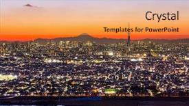  Presentation with city of chicago aerial view - Audience pleasing PPT layouts consisting of cosmo - tokyo city aerial view backdrop and a yellow colored foreground