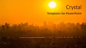  Presentation with city of chicago aerial view - Beautiful slides featuring cosmo - tokyo city aerial view backdrop and a light gray colored foreground