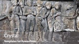  Presentation with borobudur temple - Slides having cosmology at the borobudur temple background and a gray colored foreground