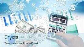  Presentation with cost - Slides with cost accounting - hands of business people background and a cool aqua colored foreground