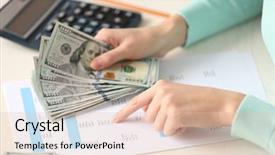  Presentation with cost accounting - Slide deck consisting of cost accounting - woman counting money background and a lemonade colored foreground