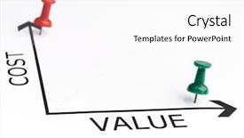  Presentation with unlocking value - Amazing theme having cost graph - value chart with green pin backdrop and a white colored foreground