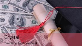  Presentation with scroll - Amazing presentation theme having graduation hat and scroll backdrop and a red colored foreground