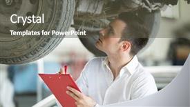  Presentation with inspection - Colorful presentation design enhanced with cost management - inspector expert inspection damage backdrop and a dark gray colored foreground