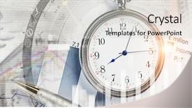  Presentation with media management - Audience pleasing theme consisting of cost management - pocket watch on infographs mixed backdrop and a light gray colored foreground