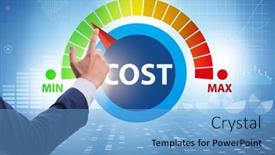  Presentation with cost - PPT layouts having cost-management-concept-with-businessman background and a light blue colored foreground
