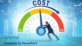  Presentation with cost - Presentation theme having cost-management-concept-with-businessman background and a light blue colored foreground