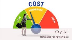  Presentation with cost - Presentation theme featuring cost-management-concept-with-businesswoman background and a lemonade colored foreground