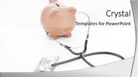  Presentation with health cost - Slide deck enhanced with cost of medicine and healthcare background and a sky blue colored foreground