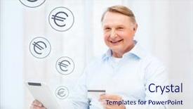  Presentation with online banking - Slide deck with free cost saving - business oldness online banking internet background and a  colored foreground