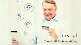  Presentation with online banking - Presentation having free cost saving - business oldness online banking internet background and a cream colored foreground