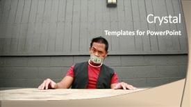  Presentation with 20 dollar bill - PPT theme consisting of free cost saving - man with a one dollar background and a gray colored foreground