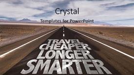  Presentation with long and winding road - Audience pleasing PPT theme consisting of smarter written on desert road backdrop and a light gray colored foreground