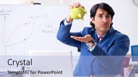  Presentation with busy - Amazing presentation theme having cost saving project - busy businessman explaining business charts backdrop and a light blue colored foreground