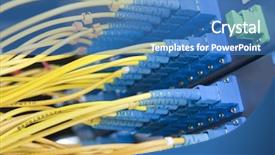  Presentation with blue yellow - Amazing presentation theme having cost serve - blue and yellow network cables backdrop and a teal colored foreground