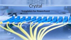  Presentation with optical - PPT theme enhanced with cost serve - fiber optical network hub background and a light blue colored foreground