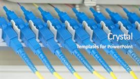 Presentation with network cabling - Slides with cost serve - fiber optical network hub background and a  colored foreground