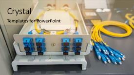  Presentation with optical communication - Amazing slide set having cost serve - optical fiber communication distribution point backdrop and a soft green colored foreground